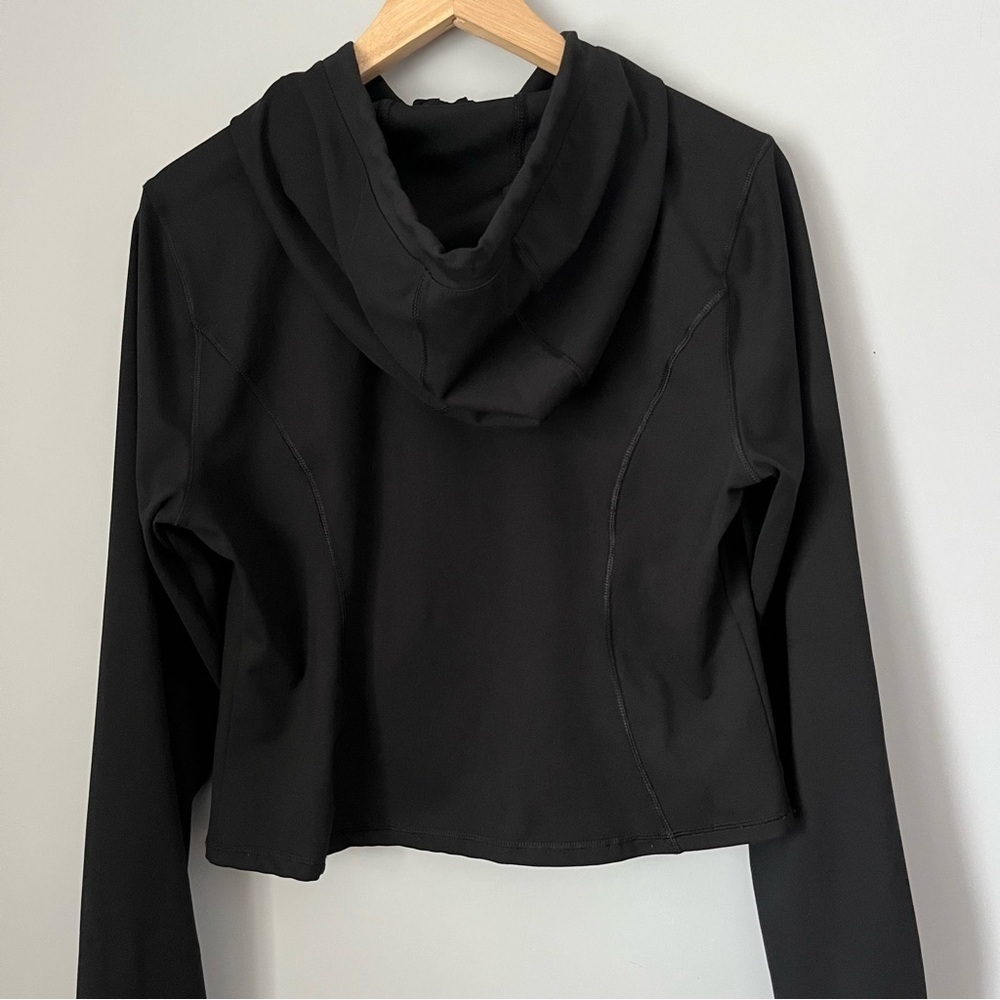 Yogalicious Lux Full Zip Hooded Crop Ink Black Athletic Jacket Size X-Large - Picture 14 of 16